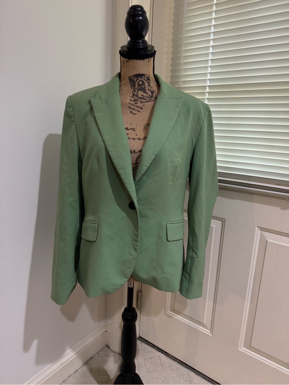 Zara Sage Green Single-Button Blazer